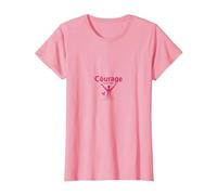 Courage Over Fear Breast Cancer Awareness Inspiration T-Shirt, Women, Pink, L