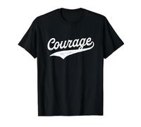 Courage - Retro Collegiate Nostalgic Sports University Style Value Graphic T-Shirt, Men, Black, L