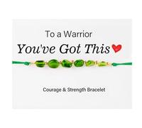 Courage & Strength Bracelet: A Symbol of Resilience for Warriors, Adjustable Strength Bracelets for Women, Handmade Beaded Cord Wrap motivational Bracelet, Unique Gifts for Man, Woman (light green)