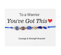 Courage & Strength Bracelet: A Symbol of Resilience for Warriors, Adjustable Strength Bracelets for Women, Handmade Beaded Cord Wrap motivational Bracelet, Unique Gifts for Man, Woman (Blue)