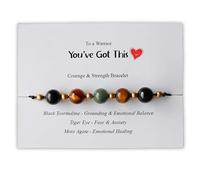 Courage & Strength Bracelet: A Symbol of Resilience for Warriors, Gemstones Bracelet, Strength Healing Bracelets, with Inspirational Card "To a Warrior - You've Got This" Encouragement Gift