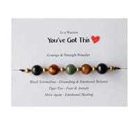 Courage Strength Bracelet, Handmade Inspirational Healing Natural Stone Beaded Bracelets, Emotional Support Protection Bracelet for Women, A Symbol of Resilience for Warriors