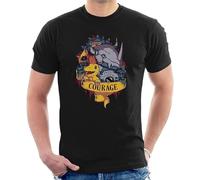 Courage Tattoo Style Greymon Digimon Men's T-Shirt Black 3XLBlack3XL