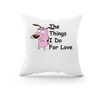 Courage The Cowardly Dog For Love Decorative Cushion Cover with Insert for Sofa, Car Pillow