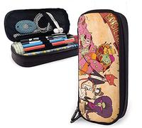 Courage The Cowardly Dog Leather Pencil Case, Personalized Pen Bag, Pencil Pouch, Pencil Bag Pen Box Stationery Bag,Multifunctional Box for Boys Girls