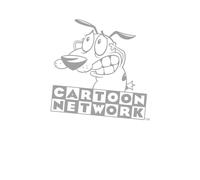 Courage The Cowardly Dog Outline Men's T-Shirt - White - 4XL