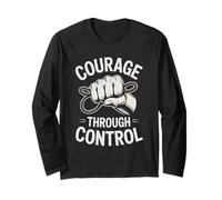 Courage Through Control Stoic Discipline Strength Long Sleeve T-Shirt