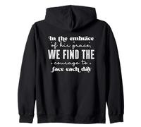 Courage to Face Each Day Inspirational Quote Design Zip Hoodie