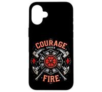 Courage UNDER FIRE Courage Bravery Firefighter Case for iPhone 16 Plus
