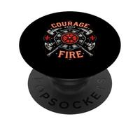 Courage UNDER FIRE Courage Bravery Firefighter PopSockets Adhesive PopGrip