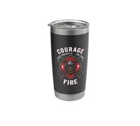 Courage Under Firefighter Emblem Stainless Steel Insulated Tumbler