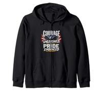 COURAGE UNLEASHED, PRIDE EMBRACED Eagle Zip Hoodie
