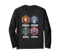 Courage Wisdom Justice Temperance and Mindfulness Journey Long Sleeve T-Shirt