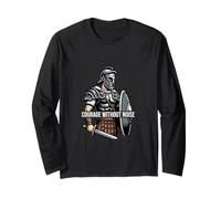 Courage Without Noise Spartan Warrior Design Long Sleeve T-Shirt