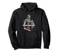 Courage Without Noise Spartan Warrior Design Pullover Hoodie