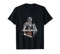 Courage Without Noise Spartan Warrior Design T-Shirt