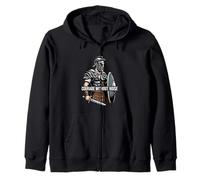 Courage Without Noise Spartan Warrior Design Zip Hoodie