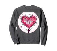 Courageous Hearts Wear Pink Butterfly Hope Empowerment Sweatshirt, Adult Unisex, Dark Heather Grey, S