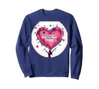 Courageous Hearts Wear Pink Butterfly Hope Empowerment Sweatshirt, Adult Unisex, Navy, S