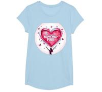 Courageous Hearts Wear Pink Butterfly Hope Empowerment T-Shirt, Girls, Baby Blue, Large