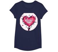 Courageous Hearts Wear Pink Butterfly Hope Empowerment T-Shirt, Girls, Navy, Medium