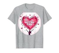 Courageous Hearts Wear Pink Butterfly Hope Empowerment T-Shirt, Men, Heather Grey, 6XL