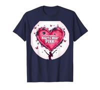 Courageous Hearts Wear Pink Butterfly Hope Empowerment T-Shirt, Men, Navy, 6XL