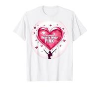 Courageous Hearts Wear Pink Butterfly Hope Empowerment T-Shirt, Men, White, 6XL