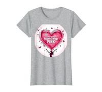 Courageous Hearts Wear Pink Butterfly Hope Empowerment T-Shirt, Women, Heather Grey, L
