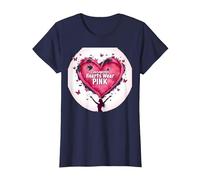 Courageous Hearts Wear Pink Butterfly Hope Empowerment T-Shirt, Women, Navy, XXL
