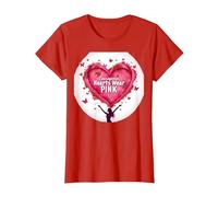 Courageous Hearts Wear Pink Butterfly Hope Empowerment T-Shirt, Women, Red, M