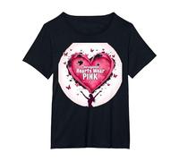 Courageous Hearts Wear Pink Butterfly Hope Empowerment T-Shirt, Women's Plus, Black, 1X