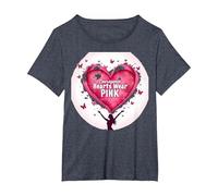 Courageous Hearts Wear Pink Butterfly Hope Empowerment T-Shirt, Women's Plus, Heather Blue, 5X