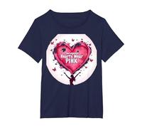 Courageous Hearts Wear Pink Butterfly Hope Empowerment T-Shirt, Women's Plus, Navy, 2X