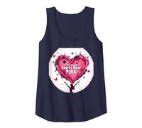 Courageous Hearts Wear Pink Butterfly Hope Empowerment Tank Top, Women, Navy, XXL