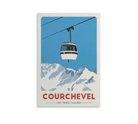 Courchevel Les Trois Vallees Vintage Travel Poster Canvas Art Print Office Family Bedroom Decorative Posters Gift Wall Decor Poster 24x36inch(60x90cm) Unframe