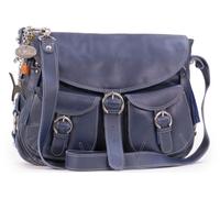 Courier Leather Crossbody Messenger Bag Catwalk Collection Handbags Blue Medium