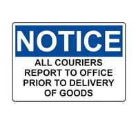 Couriers Must Check In Before Delivery Metal Sign 8x12 Inch Business & Warehouse Safety Decor