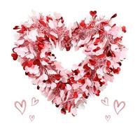 Couronne de Coeur de Saint Valentin Heart Shaped Wreath for Front Door | Valentine Petali Garland, Romantic Wall Decoration to Welcome Love at Home