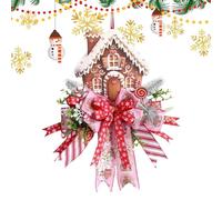 Couronne De Maison De Pain - De Pain D'Épice Maison | Panneau Artificial Doors | Ornement Saisonnier De Noël Pour Terrasse Fenêtre Ferme École Clôture Arbre Cour Porche