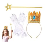 Couronne De Princesses, Accessoires Princesse, Gants De De Couronne Costume De Princesse Pour Filles, Boucles D'oreilles Couronne De Princesse Pour Filles, Gants, Accessoires D'habillage D'