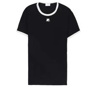 Courrèges Bumpy contrast T-shirt - Black XS-S-M-L-XL