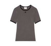 Courrèges contrast-trim cotton T-shirt - Grey XS-S-M-L