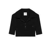 Courrèges knitted cropped polo top - Black XS-S-M-L-XL