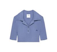 Courrèges knitted cropped polo top - Blue XS-S-M-L-XL
