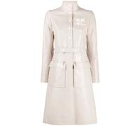 Courrèges logo-appliqué vinyl trench coat - Neutrals 36