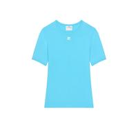 Courrèges logo-embroidered T-shirt - Blue XS-S-M-L