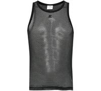 Courrèges logo-patch mesh top - Black XL-XXL