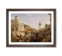 Course Of The Empire Consummation By Thomas Cole Classic Painting Framed Print | A3 Walnut Framed Wall Art | Ready to Hang | Classic Historical Picture | Living Room Bedroom Lounge Office