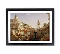 Course Of The Empire Consummation By Thomas Cole Classic Painting Framed Wall Art Print, Ready to Hang Picture for Living Room Bedroom Home Office Décor, Black A4 (34 x 25 cm)